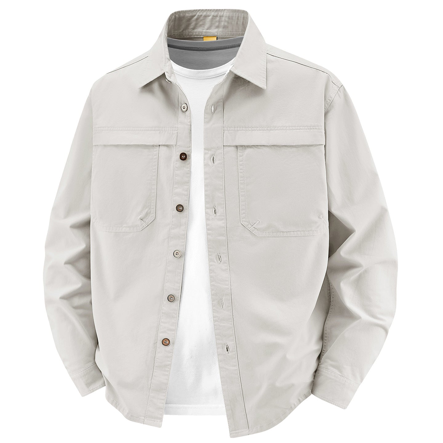 Men's overshirt made of cotton twill with two chest flaps and relaxed fit Chichicherry