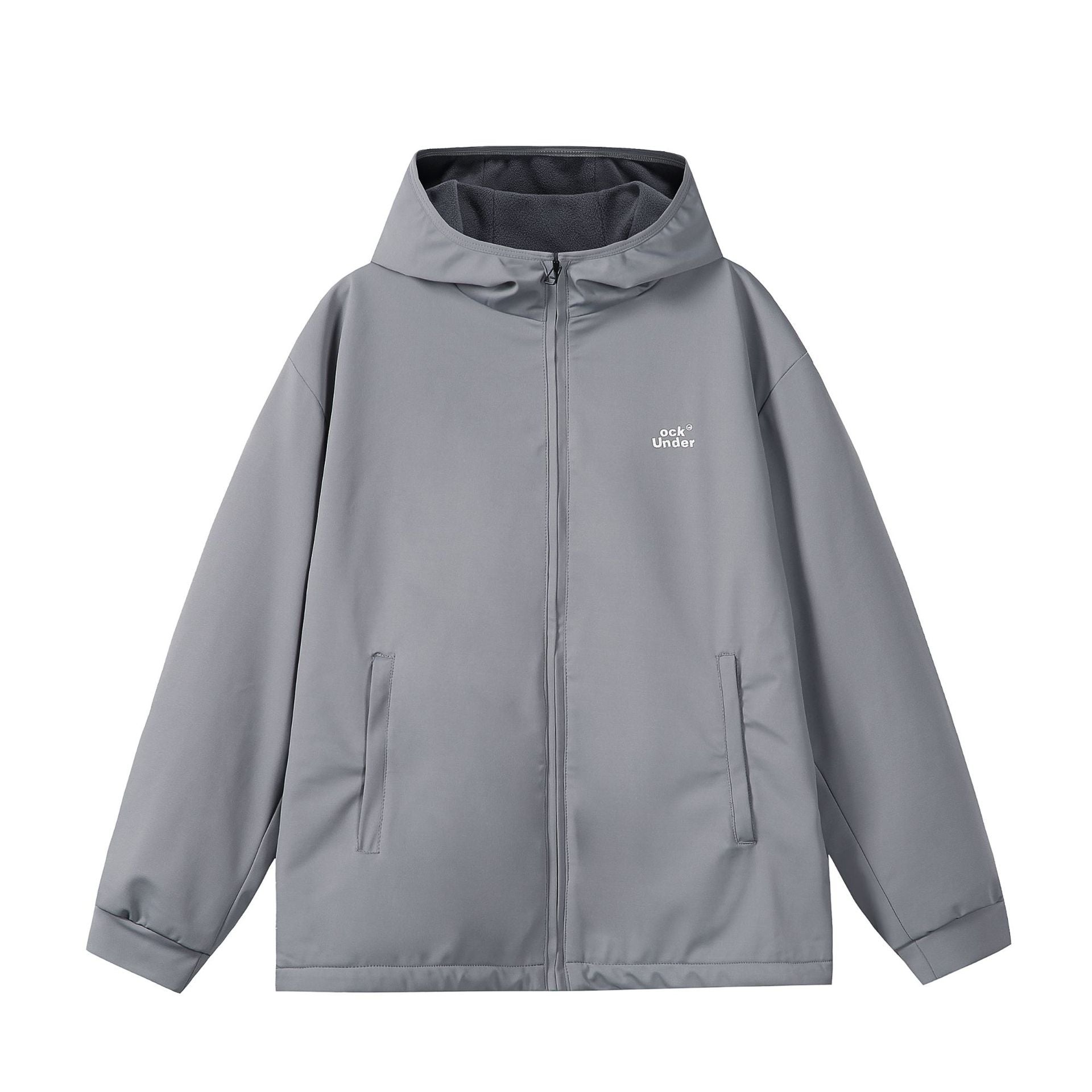 Unisex wind and rain jacket with hood, water-repellent softshell cover and warming fleece lining Chichicherry