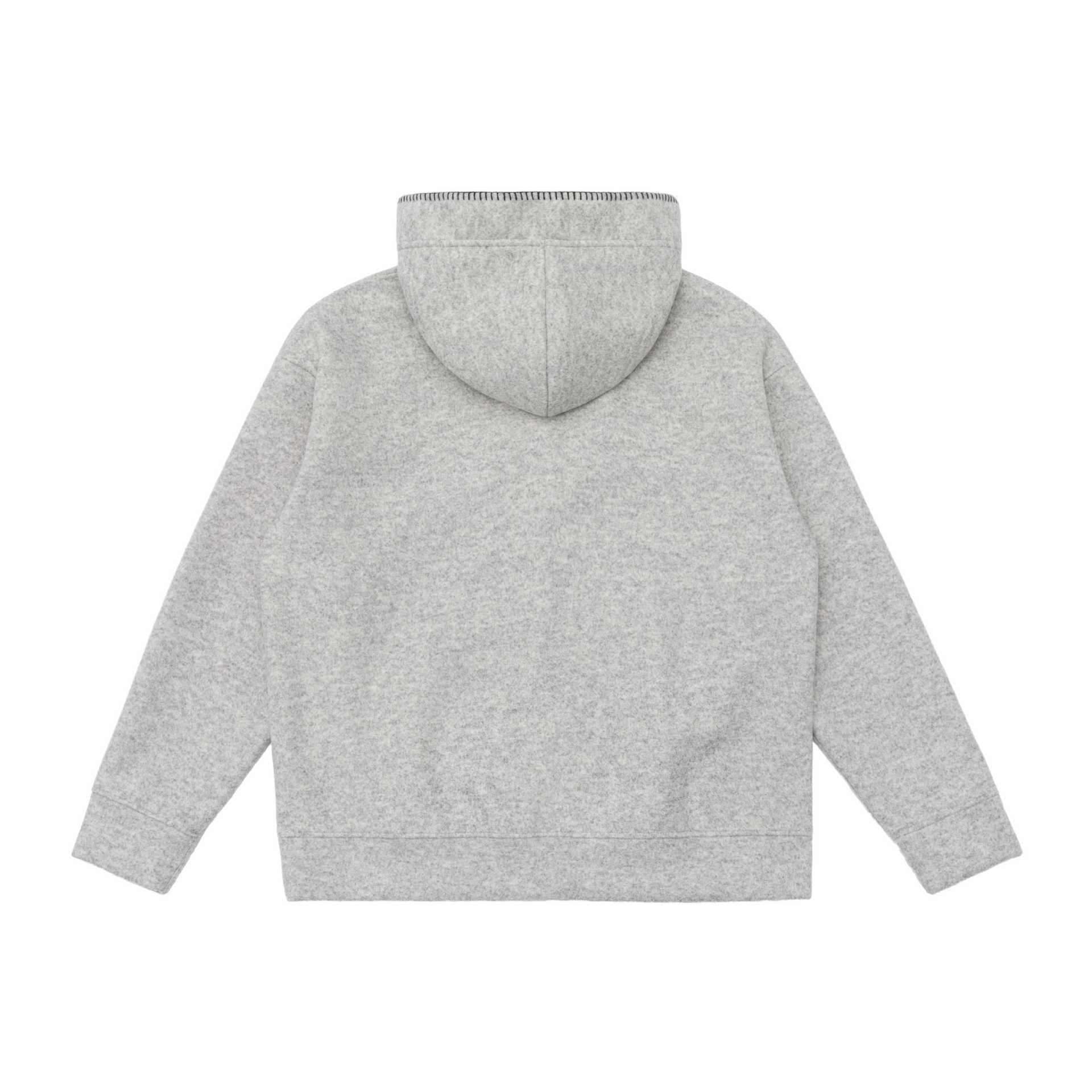 Unisex hoodie made of wool fleece with half button placket and kangaroo pocket Chichicherry