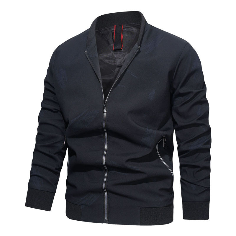 Men's Slim-Fit Bomber Jacket in urban minimal style with full zip and ribbed cuffs Chichicherry