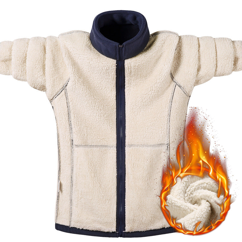 Women's fleece jacket with teddy lining, full-length zipper and high stand-up collar Chichicherry
