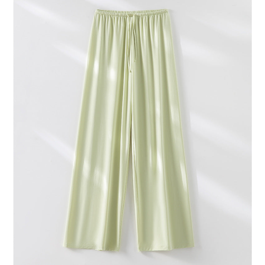 Women Wide Lounge Pants with Elastic Waistband and Drawstring Chichicherry