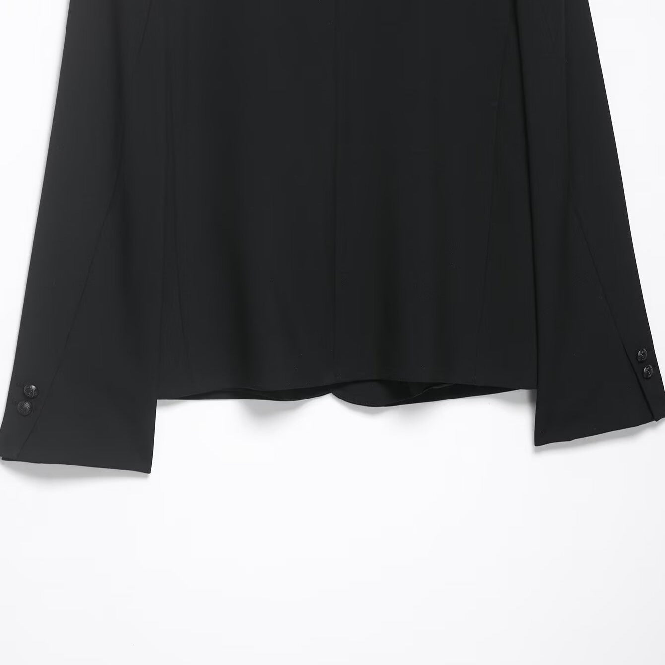 Women Two-Piece Suit Set with Short Blazer in Mandarin Collar and High-Waist Wide-Leg Pants Chichicherry