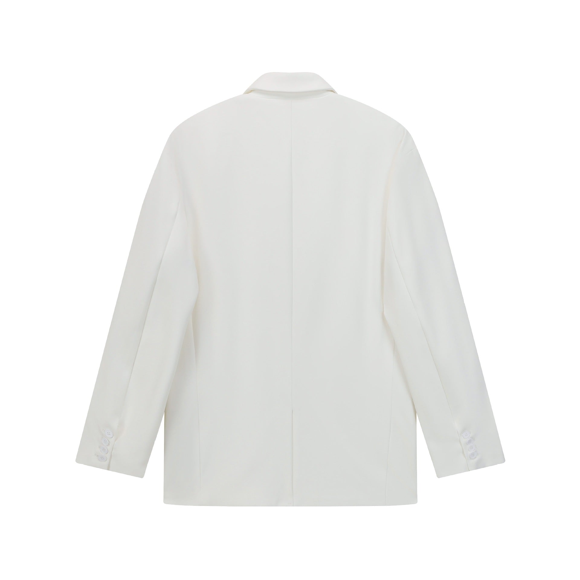 Women Oversized Blazer with Lapel Collar, Two-Button Placket and Flap Pockets Chichicherry