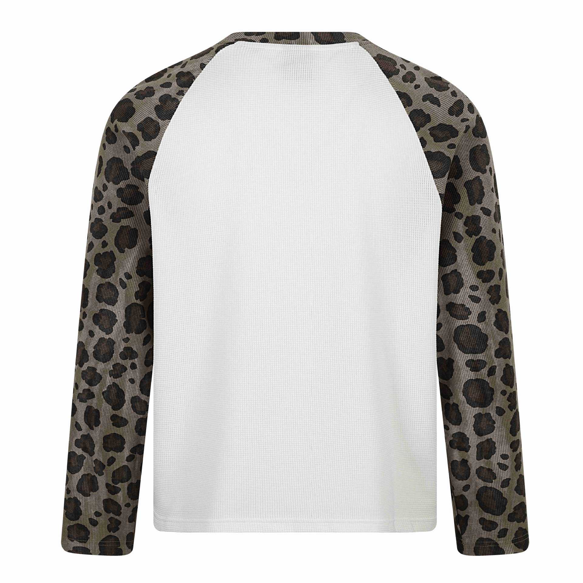 Women's long sleeve thermal shirt with raglan sleeves and leopard inserts Chichicherry