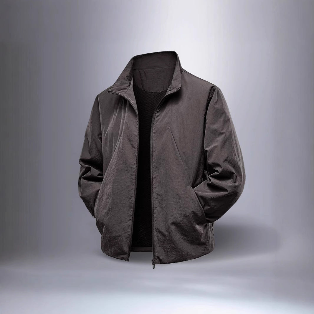 Men's ultralight windproof transitional jacket with stand-up collar and hidden zipper Chichicherry
