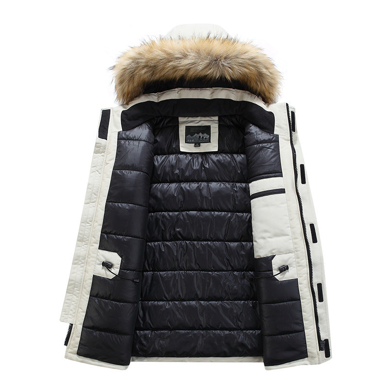 Men's parka with detachable hood and faux fur trim, wind- and waterproof thermal insulation Chichicherry