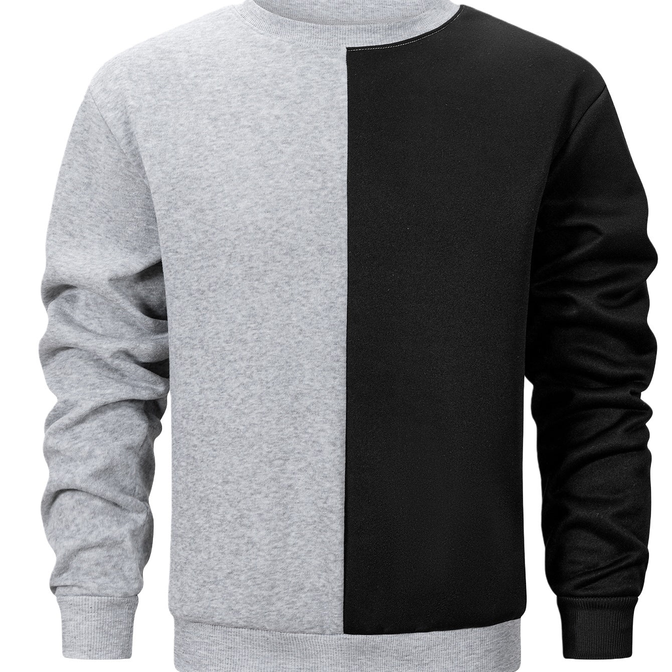 Men's sweatshirt with two-tone block design, crew neck & soft cotton blend Chichicherry