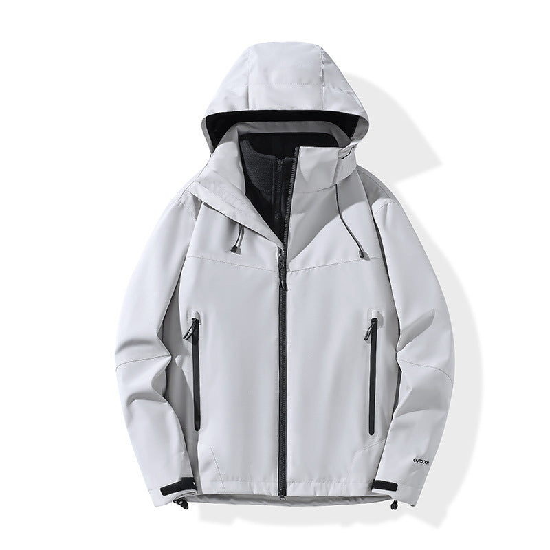 Men's softshell hybrid jacket with hood, taped zippers and adjustable hem Chichicherry