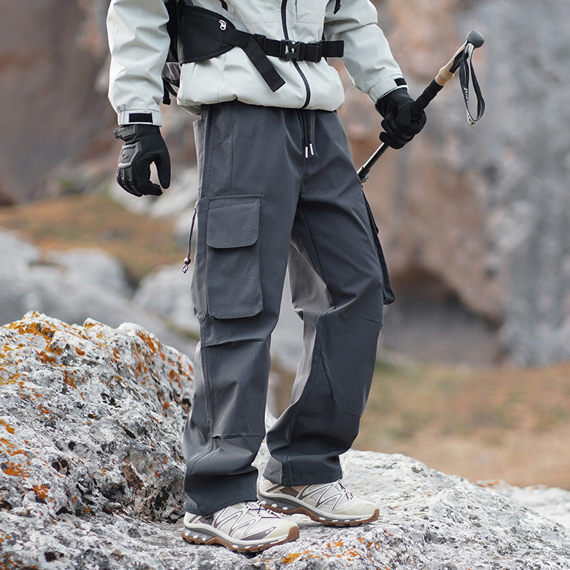 Men's Technical Outdoor Cargo Pants with Multi-Functional Pockets and Stretch Inserts Chichicherry