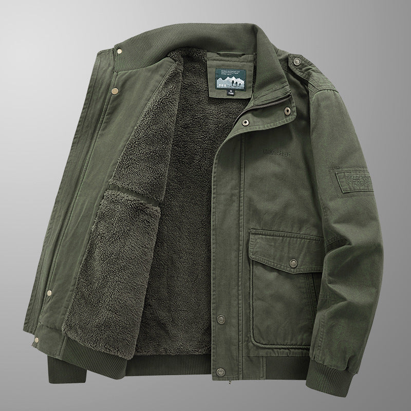 Men's Insulated Field Blouson with Full Teddy Fleece Lining, Concealed Zip Front and Utility Pockets Chichicherry