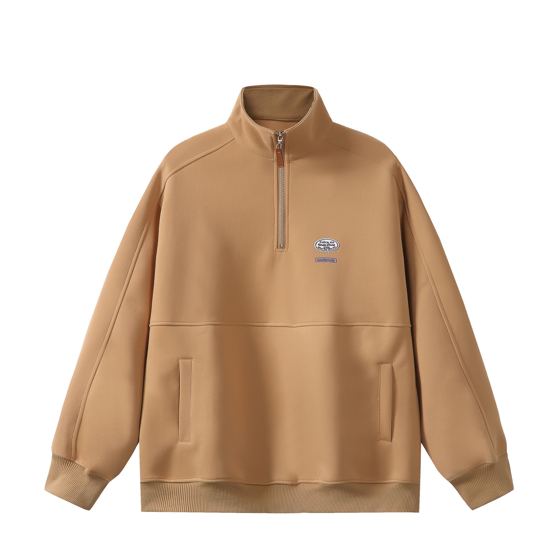 Men's half-zip sweatshirt with stand-up collar, kangaroo pocket, and relaxed fit Chichicherry