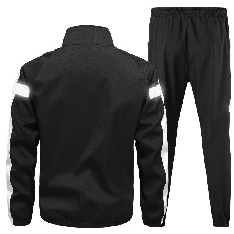 Men's sporty tracksuit set with zip jacket, jogging pants, and reflective inserts Chichicherry