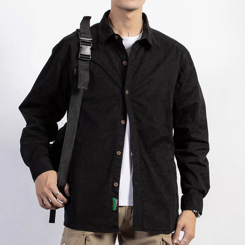 Men's lightweight utility overshirt with button placket and shirt collar Chichicherry
