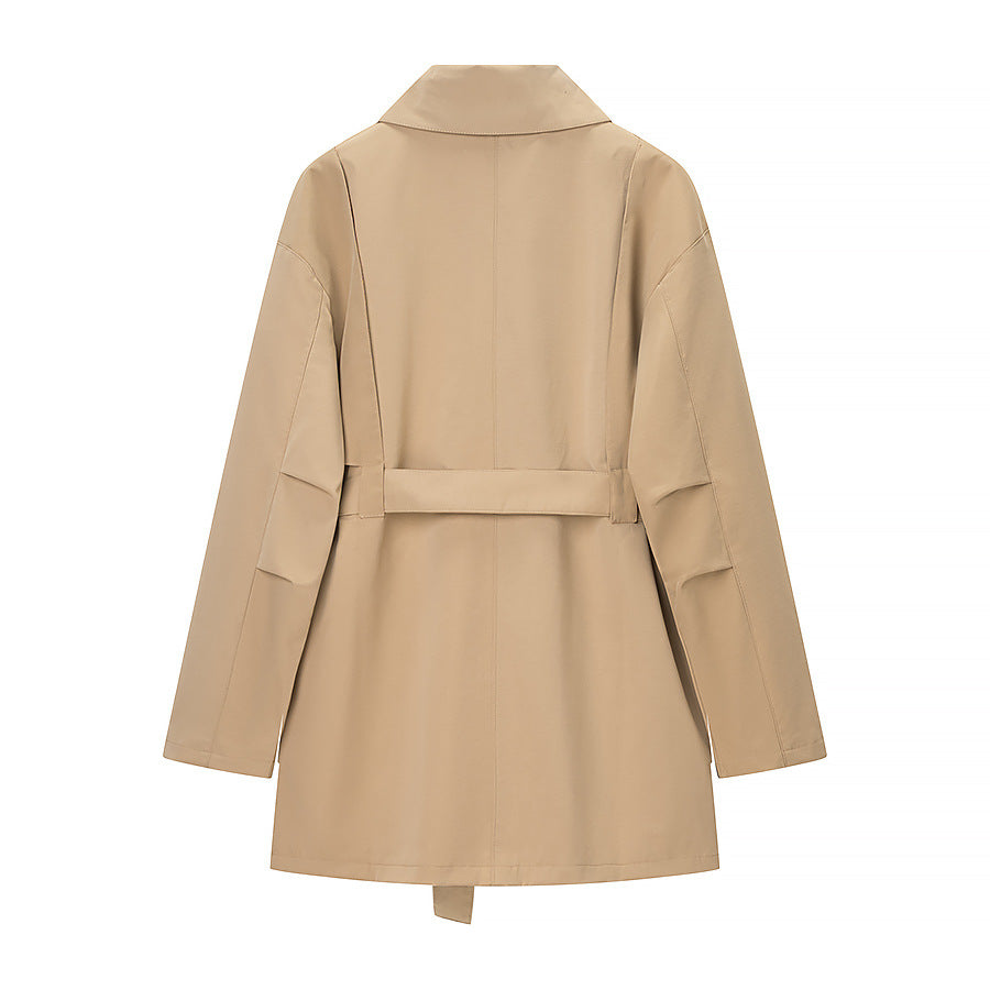 Women Tailored Short Parka with Asymmetric Overlap Flap and Utility Pocket Flaps Chichicherry