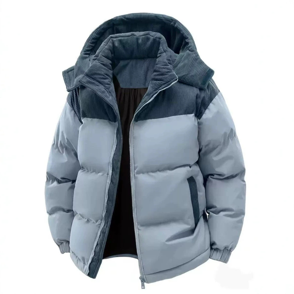 Women's quilted winter jacket with cord shoulder detail, hood, and two-way zip Chichicherry