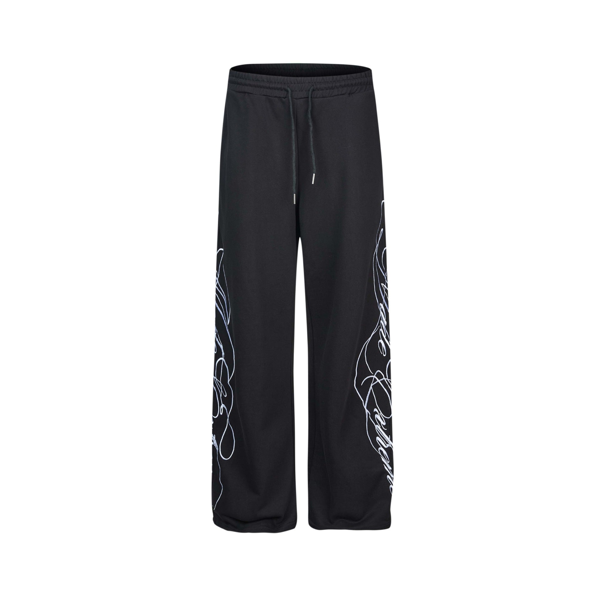 Women's Soft Lounge Pants with Wide Leg, Elastic Waistband and Statement Print Chichicherry
