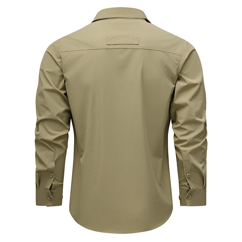 Men's outdoor utility shirt with multiple pockets and zipper Chichicherry