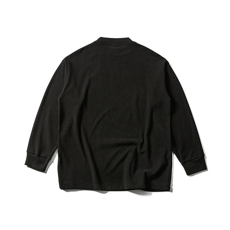 Unisex Oversize-Longsleeve Shirt with Mockneck made of Cotton Blend Chichicherry