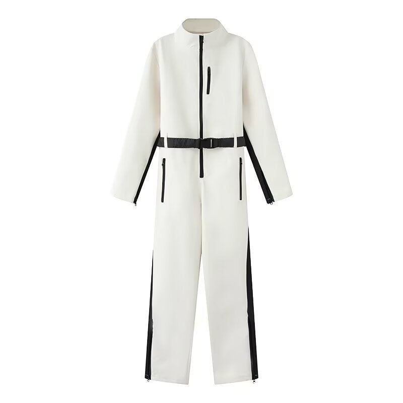 Women’s Utility Overall with High Collar, Functional Zippers and Waist Belt Chichicherry