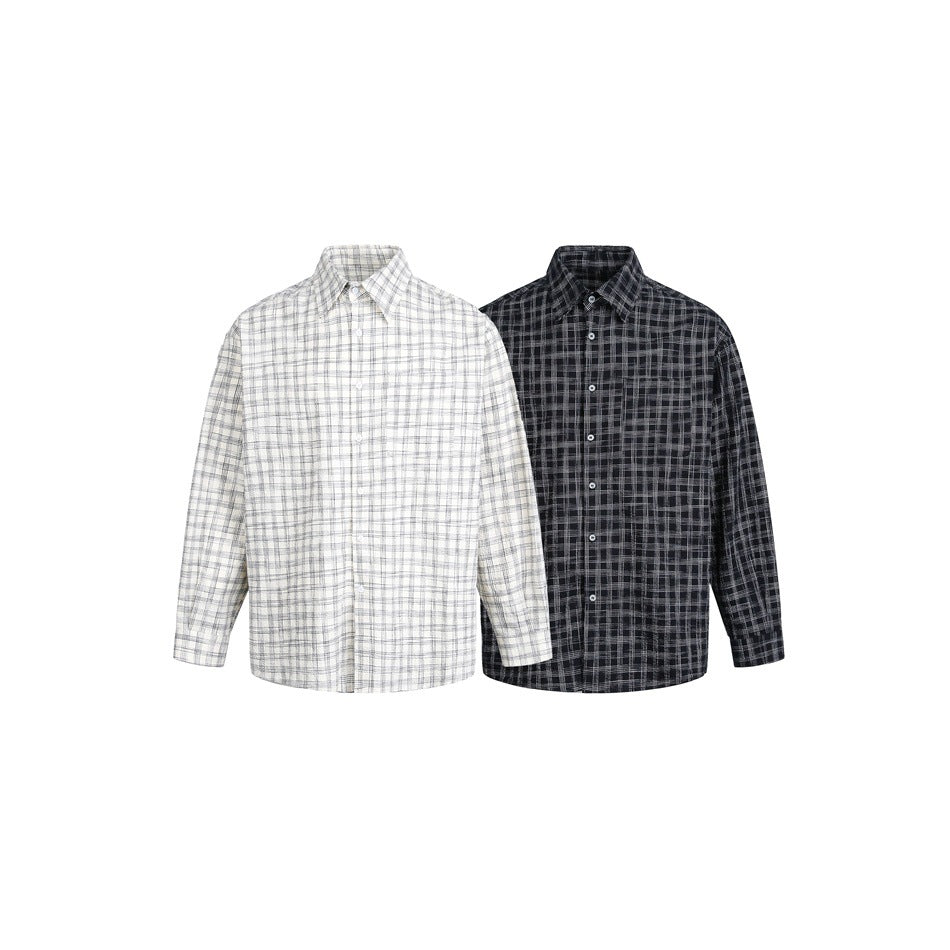 Women's Oversized Shirt made of Linen-Cotton Mix with fine checked pattern Chichicherry