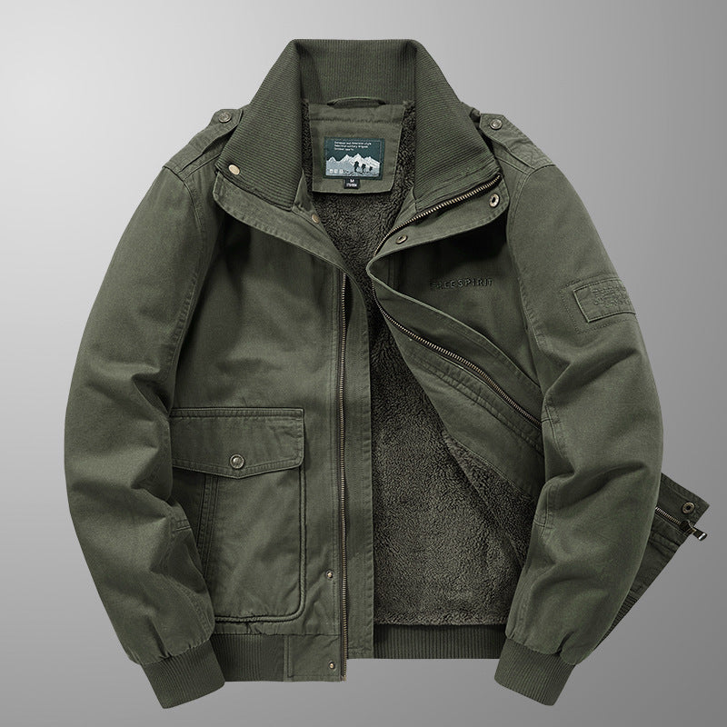Men's Insulated Field Blouson with Full Teddy Fleece Lining, Concealed Zip Front and Utility Pockets Chichicherry