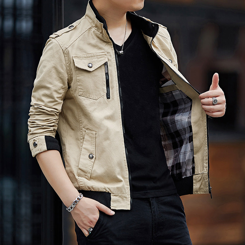 Men's Canvas Field Blouson in Pilot Cut with Flap Pockets and Arm Pocket Chichicherry