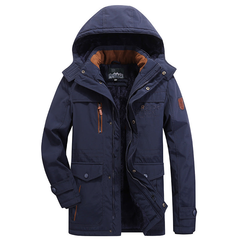 Men's insulated parka with teddy lining, hood and multifunction pockets Chichicherry
