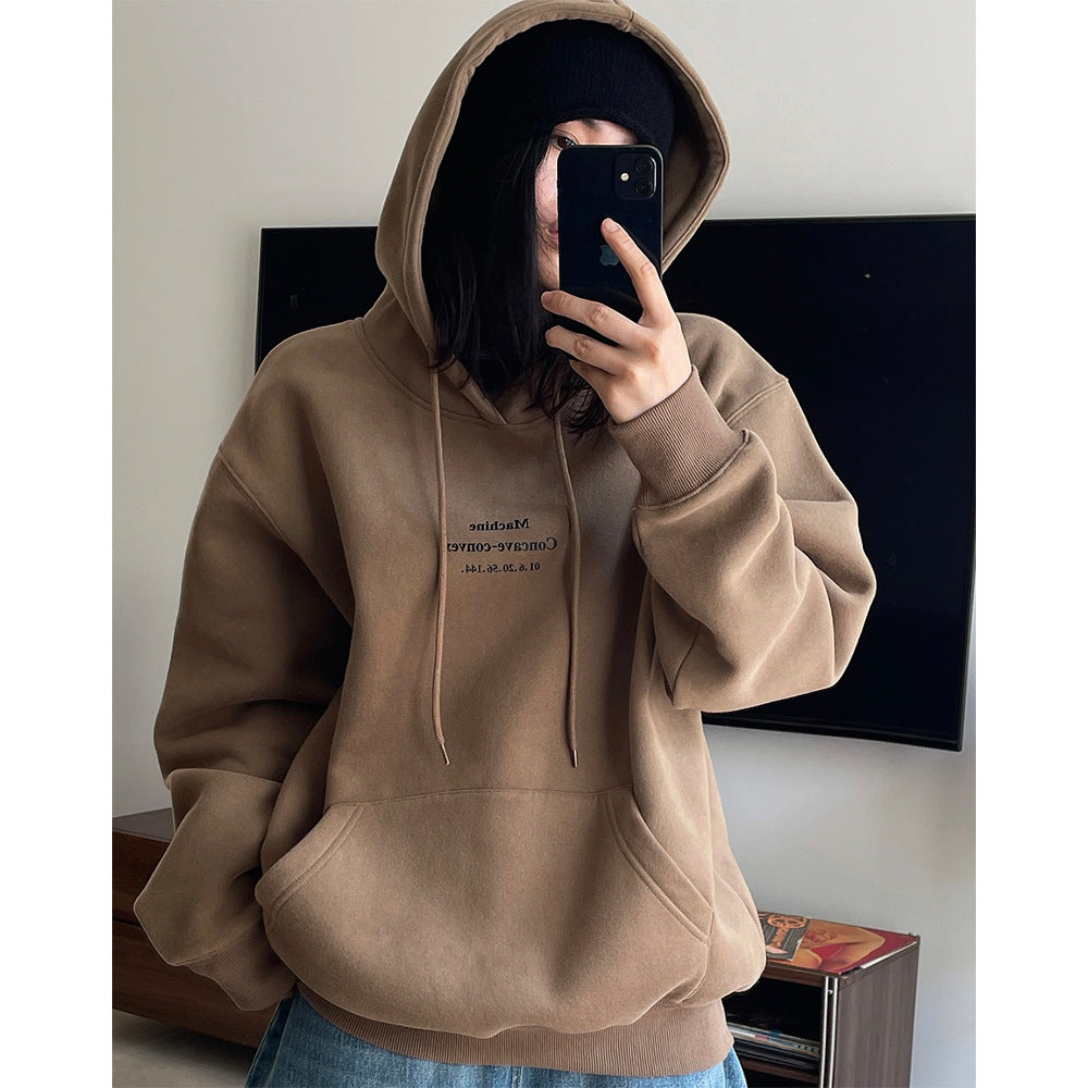 Women Soft Fleece Hooded Pullover in Oversized Cut with Kangaroo Pocket Chichicherry