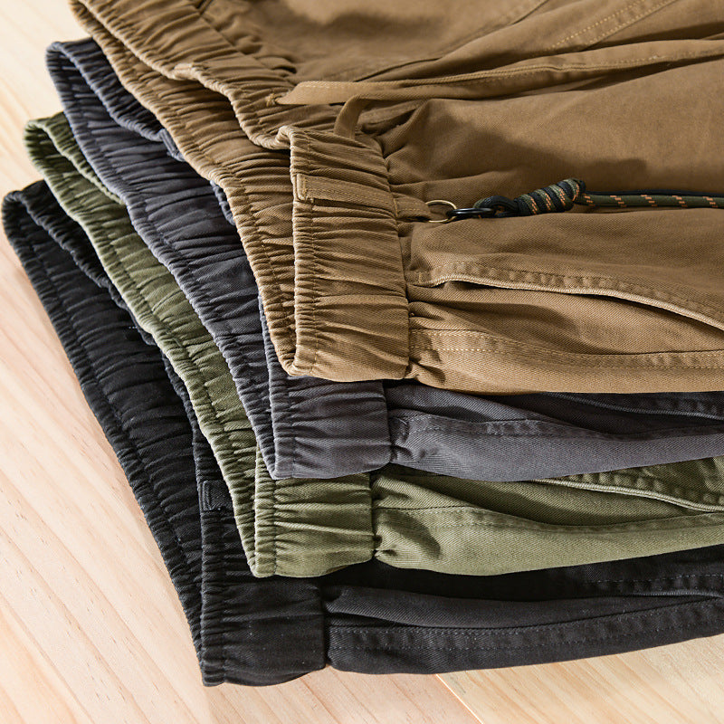 Men's Cargo Jogger Pants with Elastic Waistband and Cuffs Chichicherry