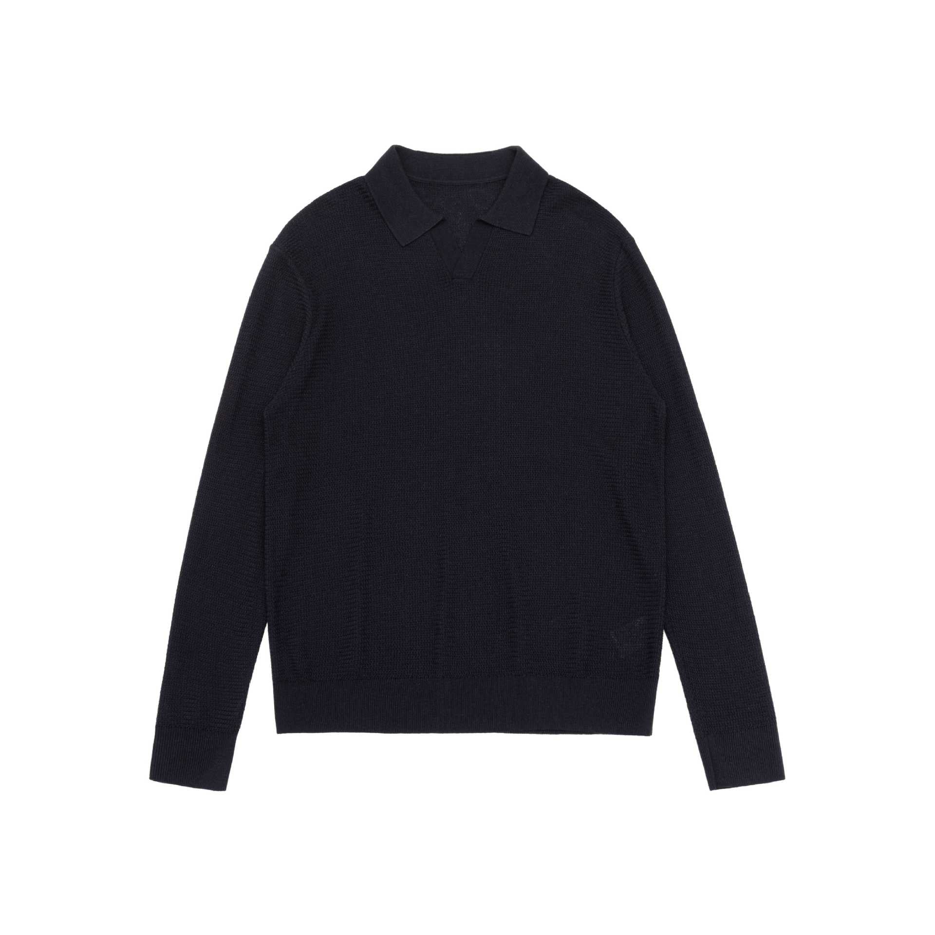 Unisex fine knit polo sweater with turtleneck and ribbed hem Chichicherry
