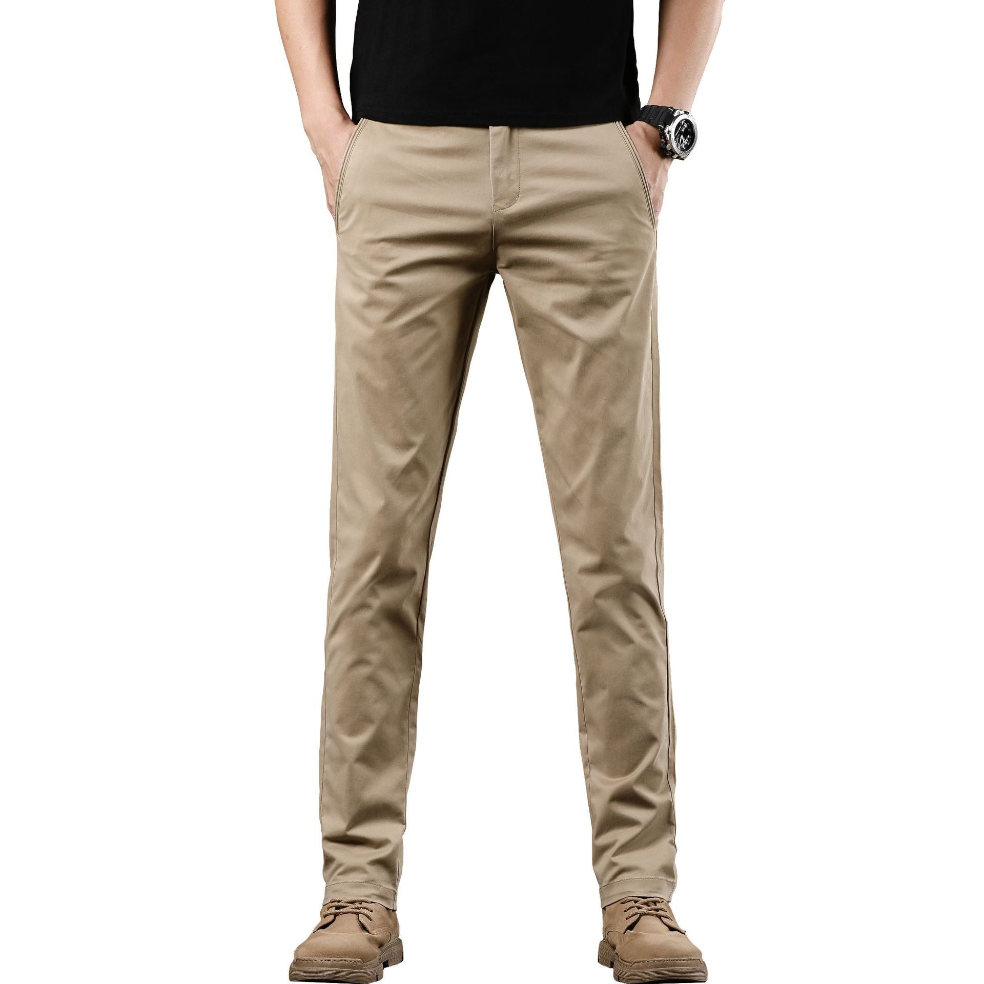 Men's loose-fitting cotton chinos with comfort waistband and subtle stretch Chichicherry