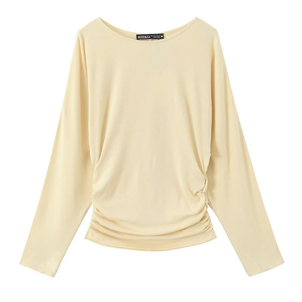 Women's long-sleeve shirt with side gathering and dropped shoulders Chichicherry