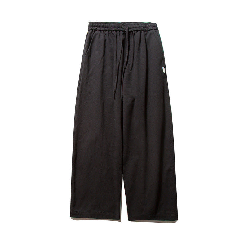 Unisex Wide Culotte Pants with Elastic Waistband and Drawstring Chichicherry