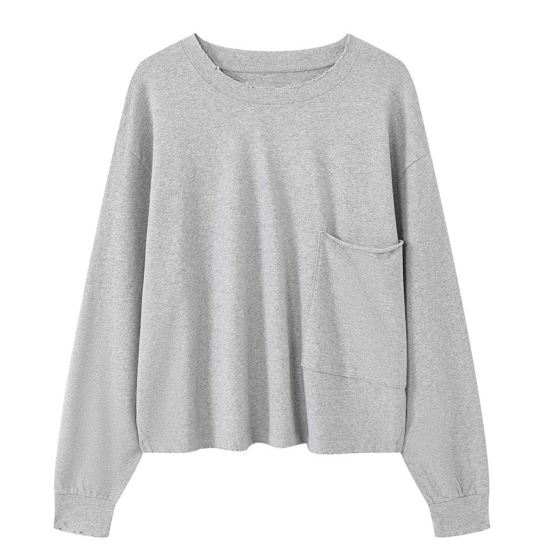 Women's Oversize Sweatshirt with Eye-Catching Front Pocket and Dropped Shoulder Chichicherry
