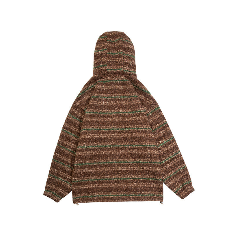 Unisex knit hoodie in oversized cut with half zipper Chichicherry