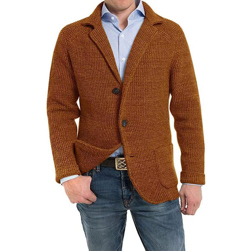 Men's structured knit blazer with patch pockets Chichicherry