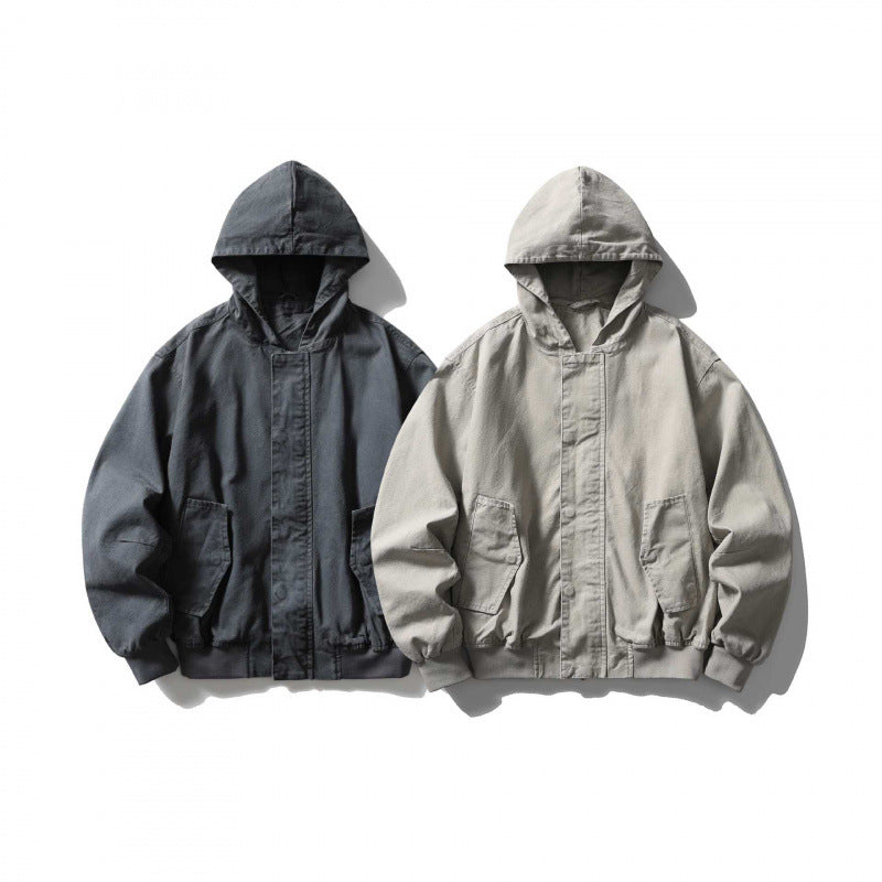 Unisex Boxy-Hoodie-Blouson jacket with concealed front and flap pockets Chichicherry