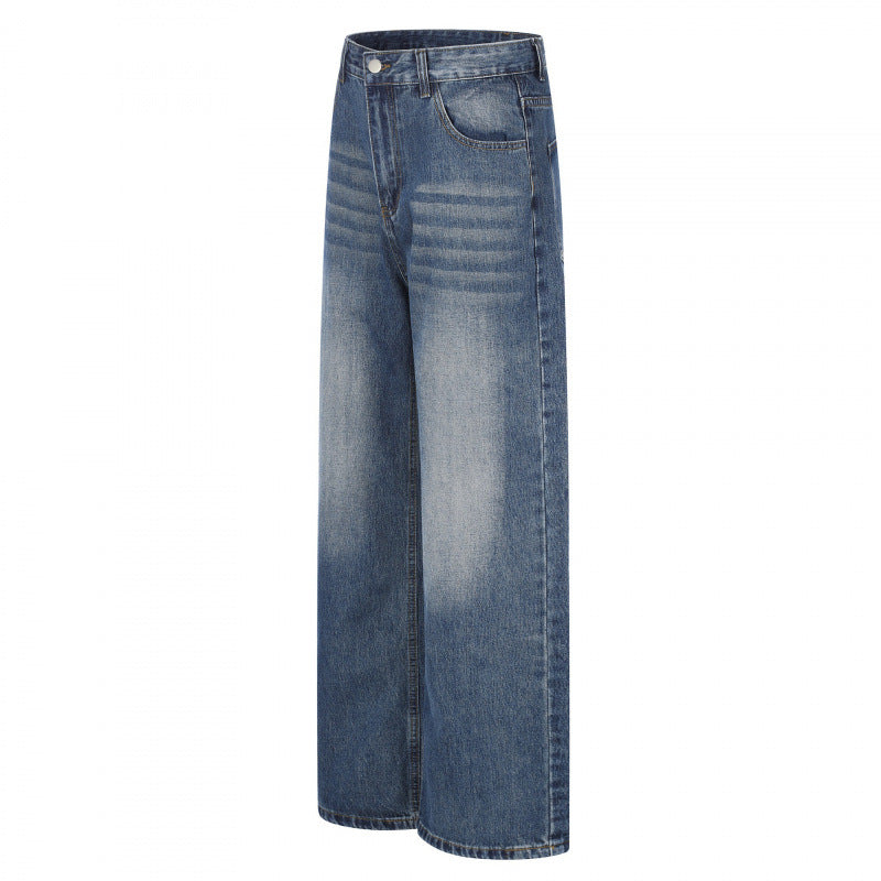 Women High-waist jeans with wide leg and vintage wash Chichicherry