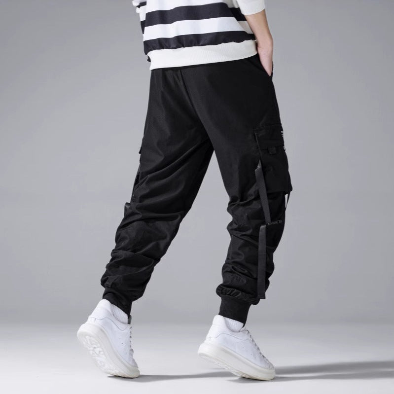 Men's Utility Cargo Jogger Pants with Multi-functional Pockets and Drawstring Waist Chichicherry