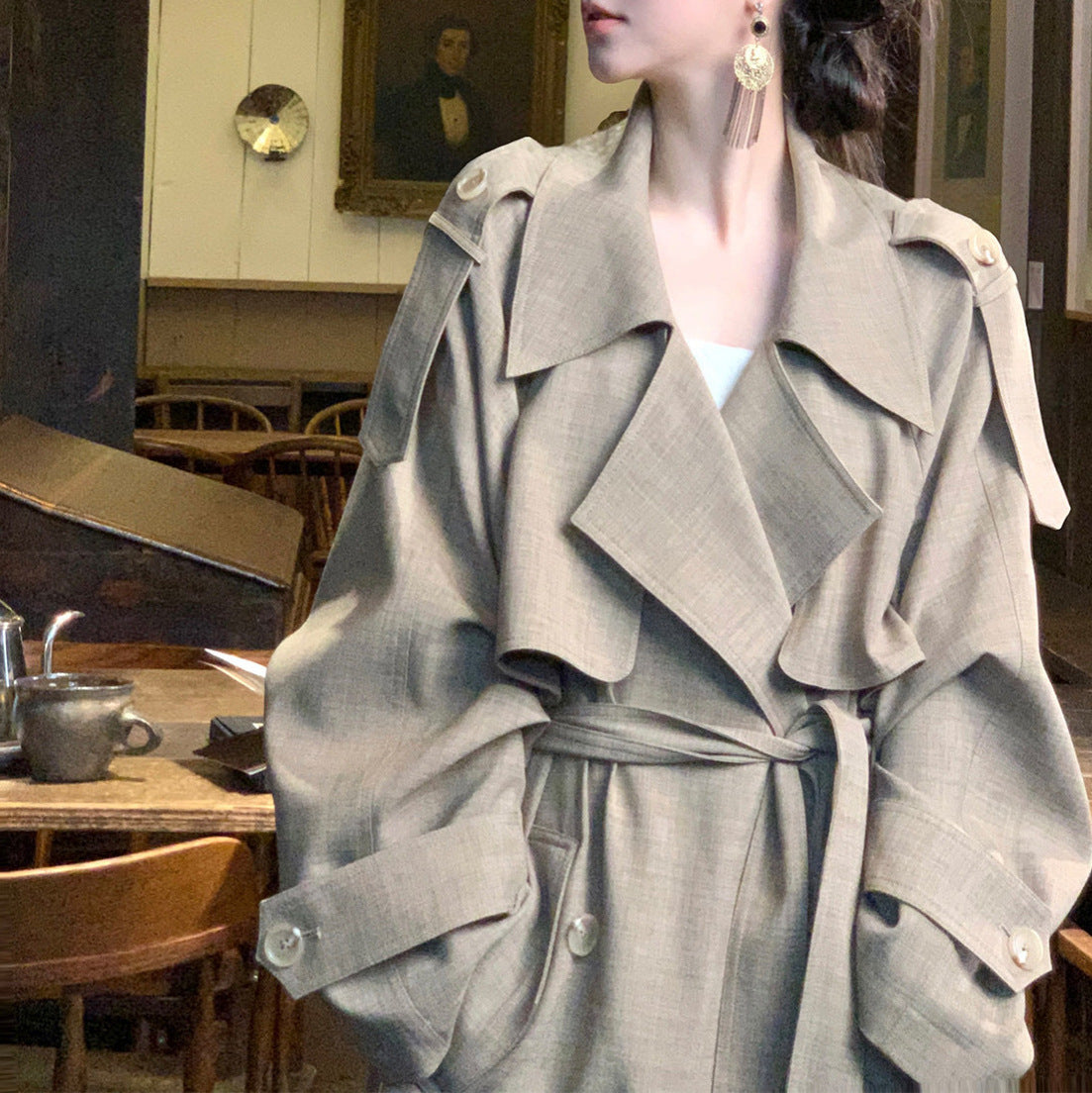 Ladies elegant and casual transitional jacket with contrasting sleeves Drune