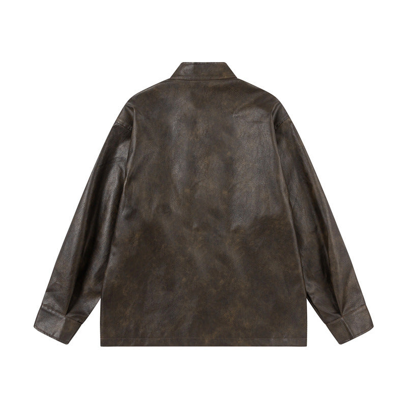 Unisex Asian inspired oversized jacket with mandarin collar and knot closures Chichicherry