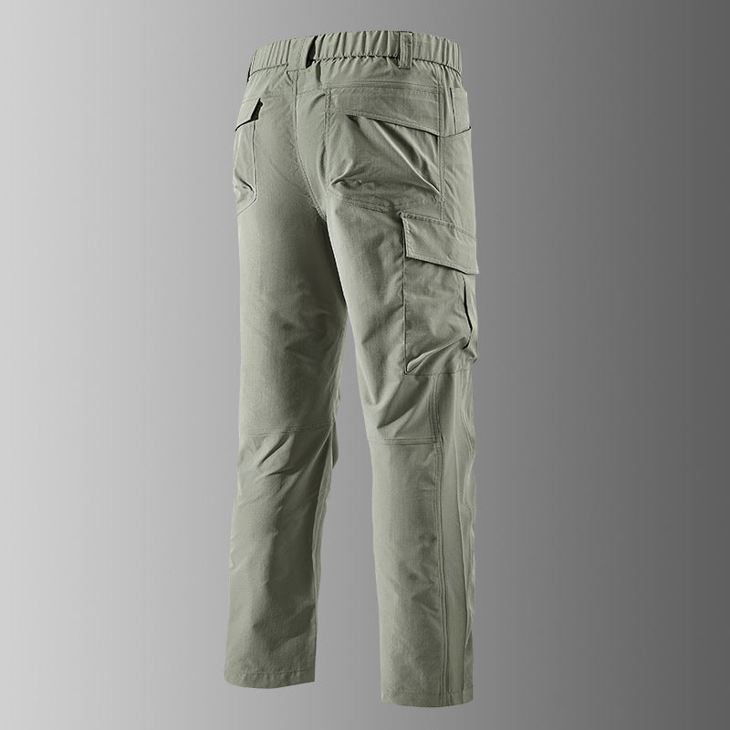 Men's Outdoor Cargo Pants with elastic waistband, pre-shaped knees, and multifunctional pockets Chichicherry
