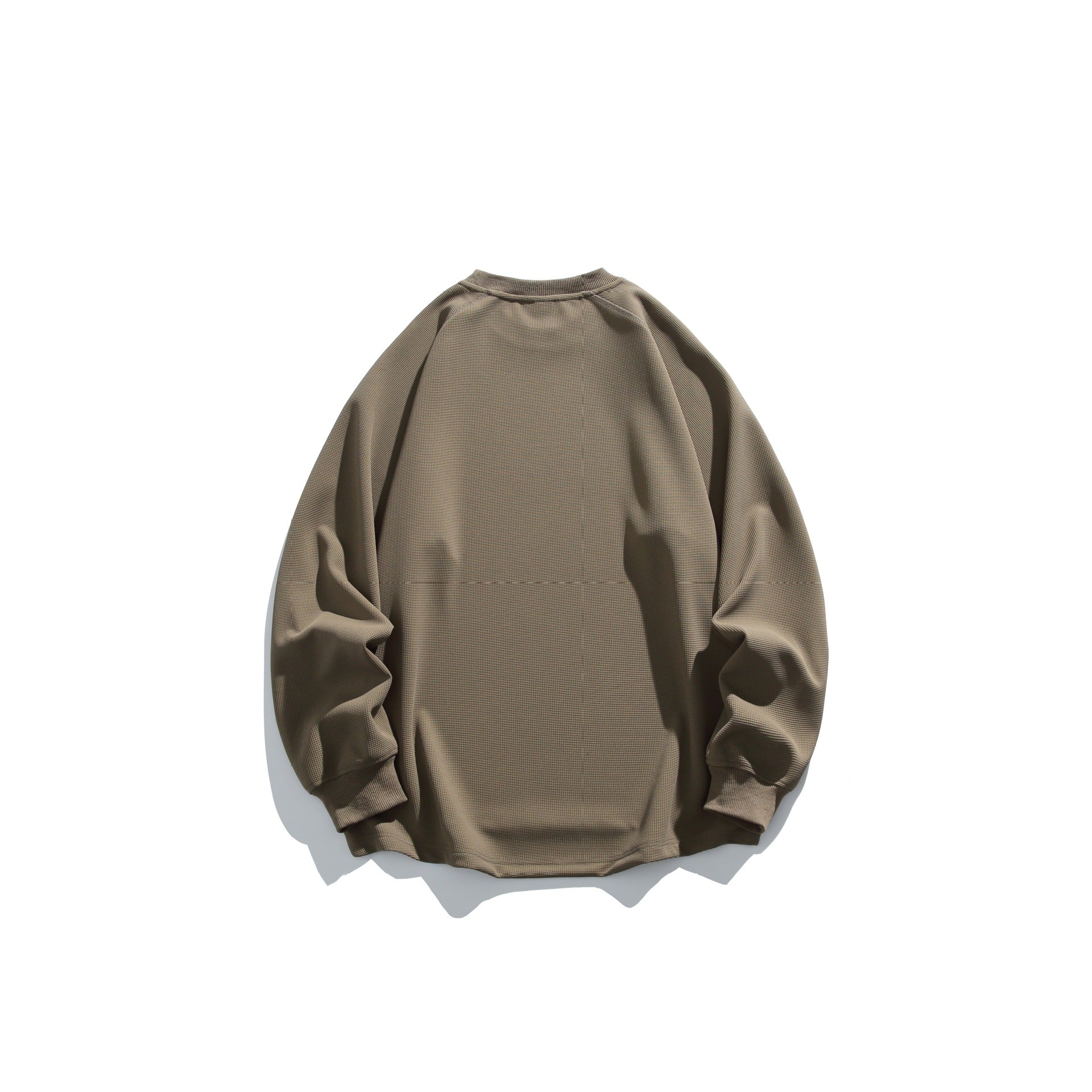 Unisex Oversize Waffle Knit Sweatshirt with Round Neck