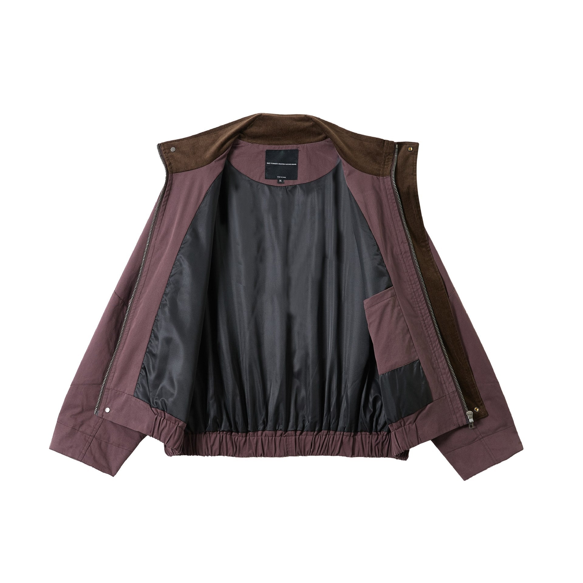 Unisex Short-Cut Utility-Field Blouson with Funnel Collar and Large Flap Pockets Chichicherry