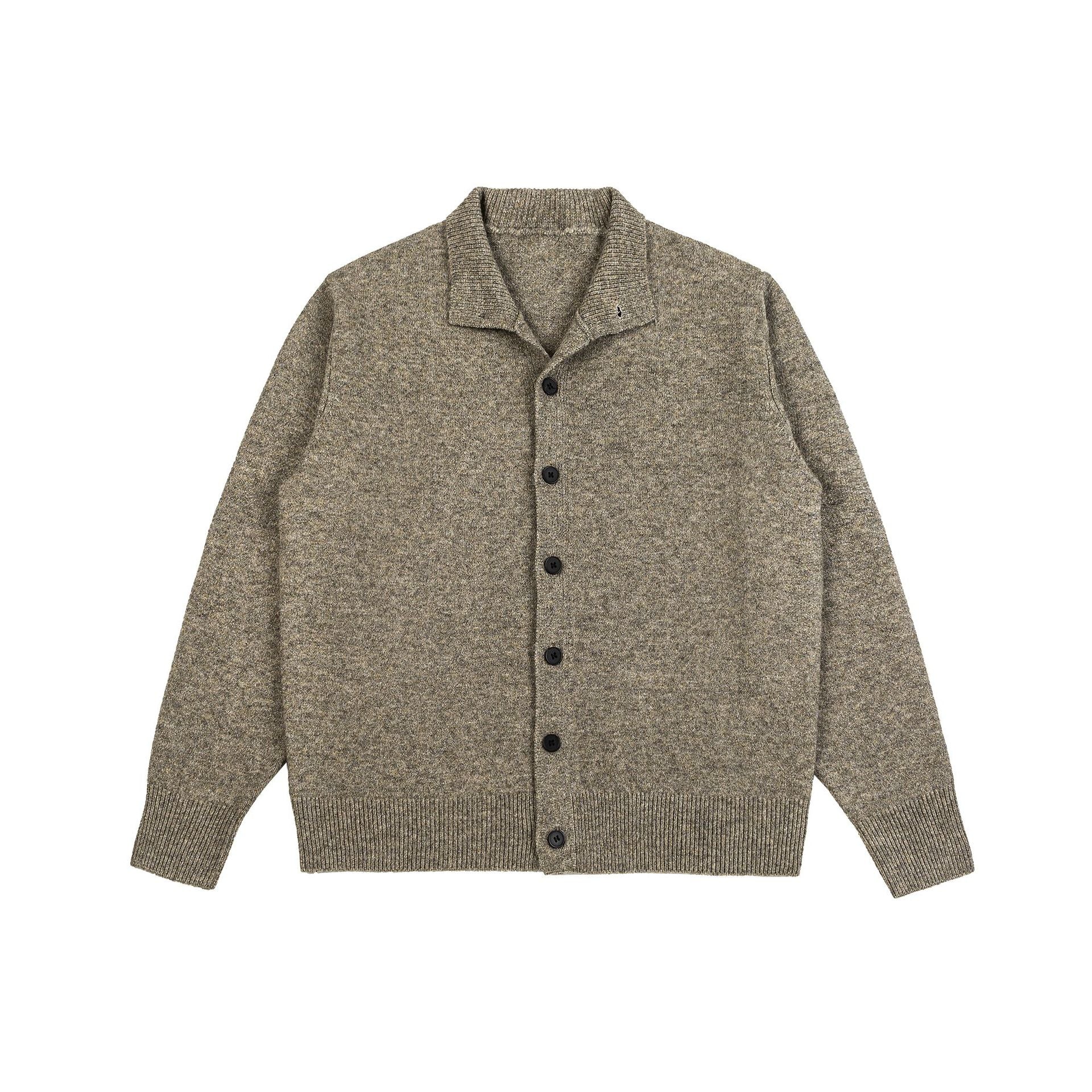 Women's knit cardigan with stand-up collar, full button placket, and ribbed hem Chichicherry