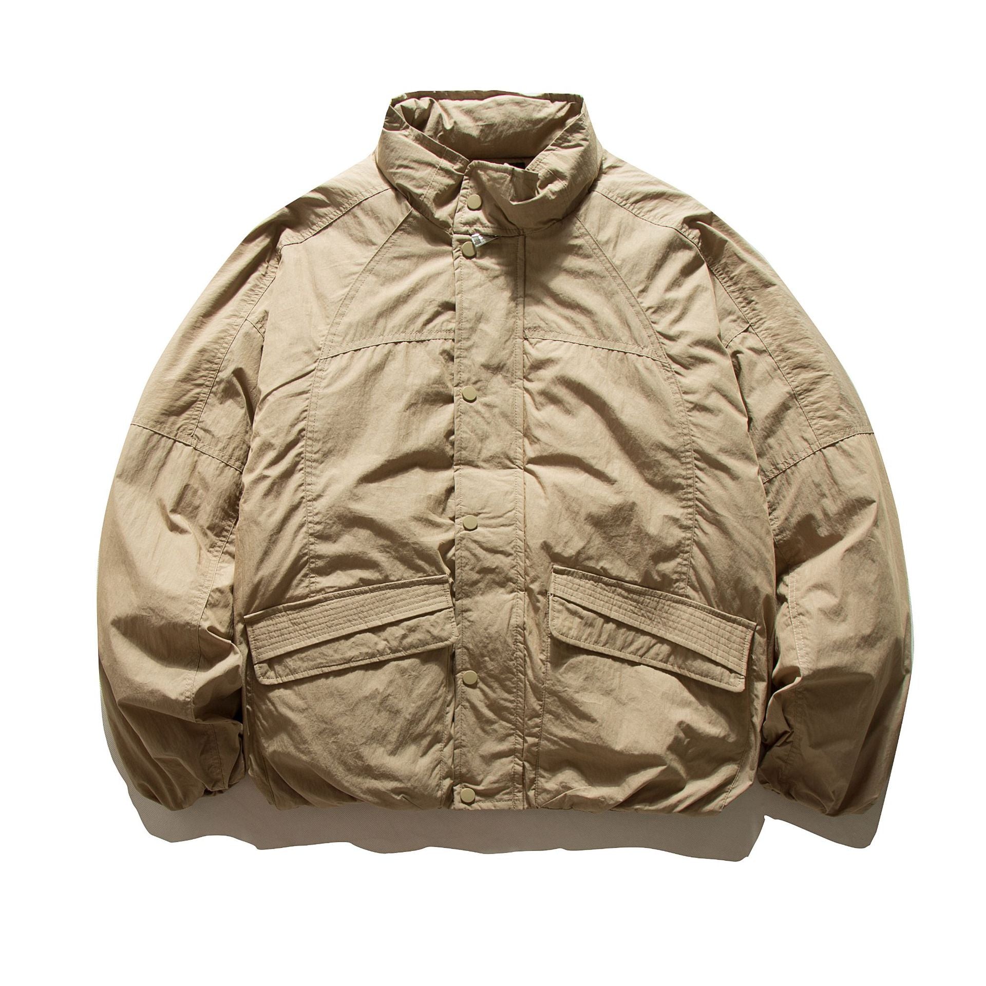 Men's boxy quilted field jacket with high stand collar and cargo pockets Chichicherry