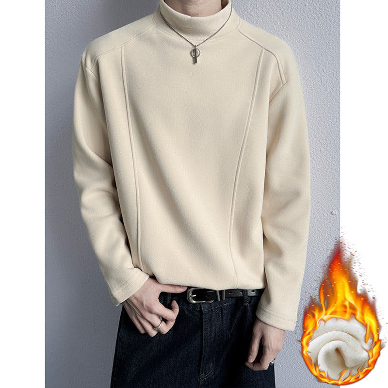 Men's Oversized Stand-Up Collar Sweatshirt with Raglan Sleeves and Subtle Gradient Chichicherry