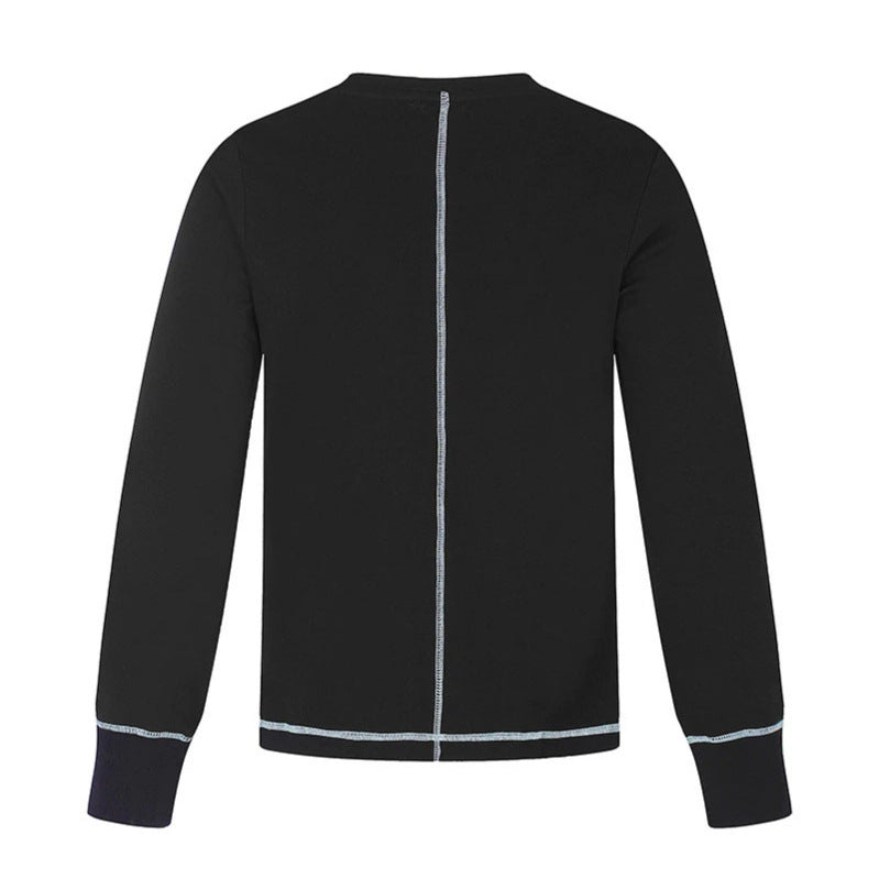 Men's Long Sleeve Sweatshirt with Crew Neck and Sporty Number Print Chichicherry