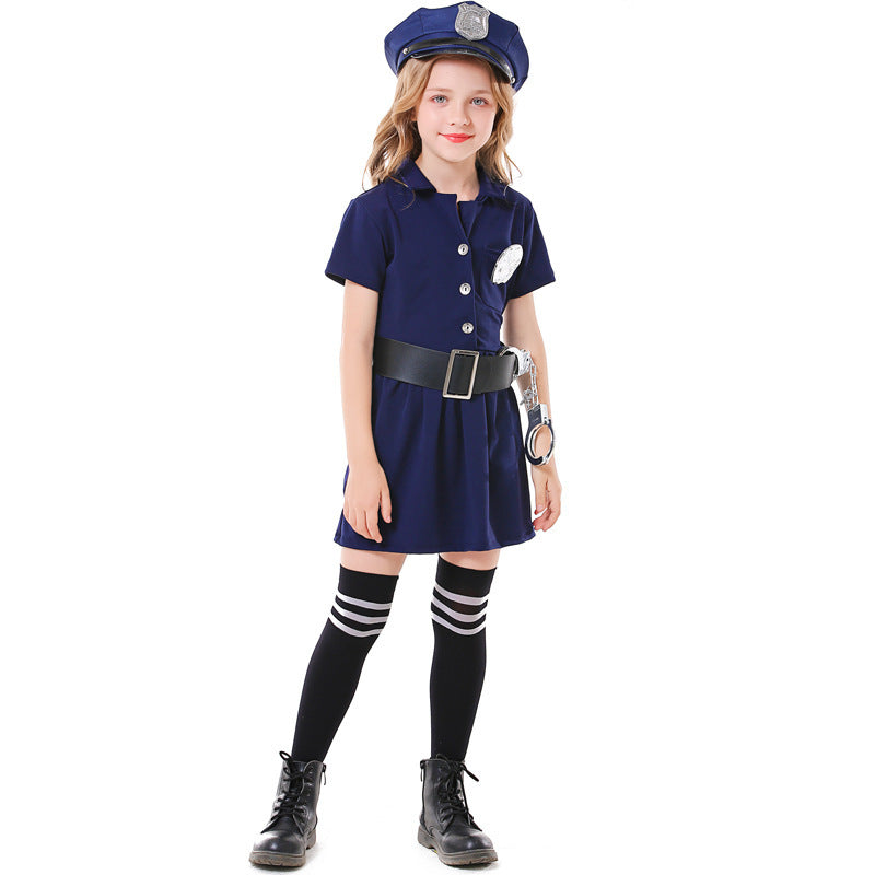 Girls Police Costume with Skirt and Stylish Accessories Chichicherry